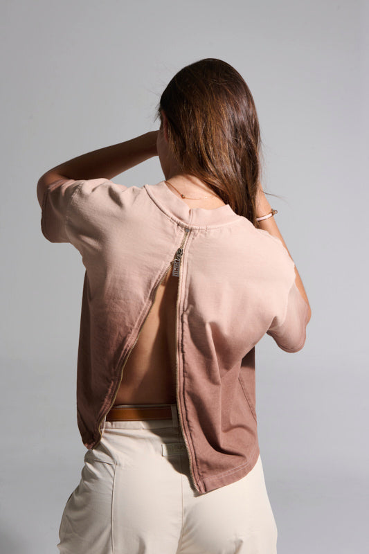 Blusa degradé cierre atras