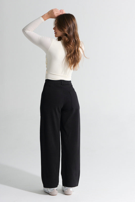 Pantalón dama bota recta negro