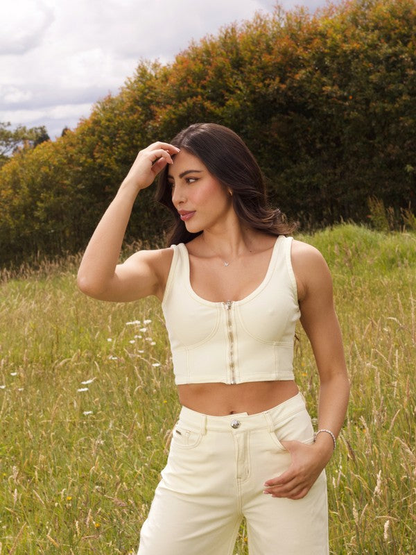 CONJUNTO DENIM STRECH AMARILLO