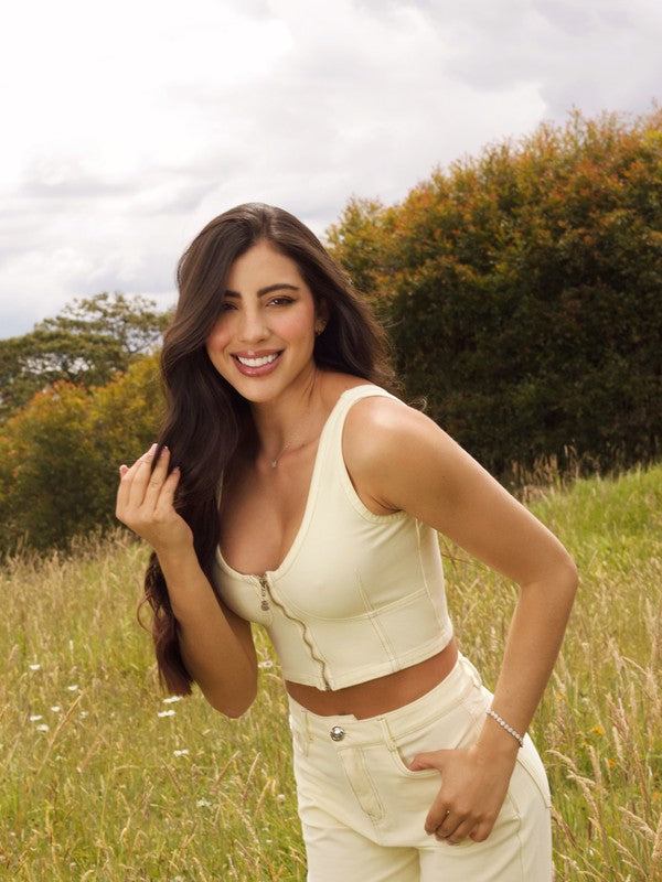 CONJUNTO DENIM STRECH AMARILLO