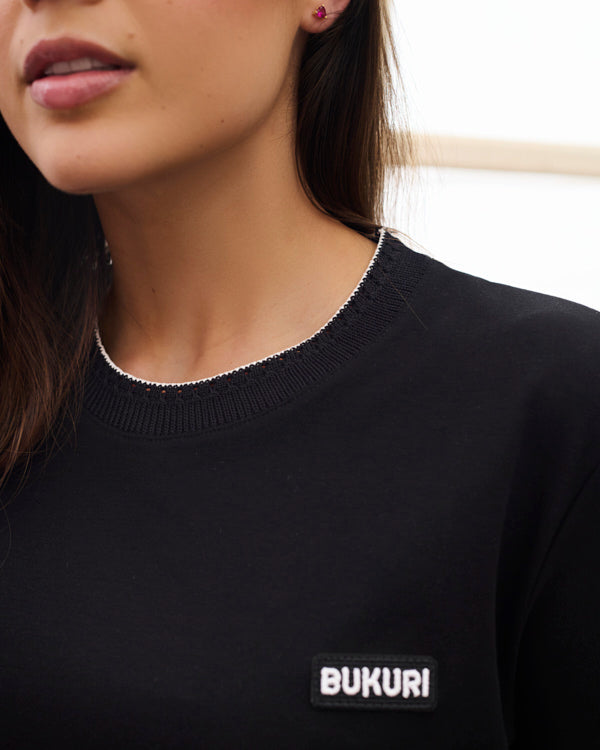 CAMISETA CUELLO BORDADO TEJIDO