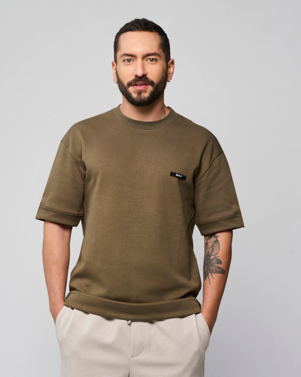 CAMISETA MASCULINA CLASICA VERDE MILITAR