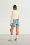 Denim short waist tone