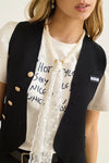 Camiseta cuello perlas