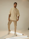 Men's camiseta oversized crema