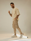 Men's camiseta oversized crema
