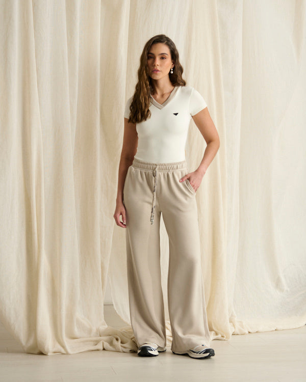 JOGGER PANTALÓN BOTA RECTA BEIGE