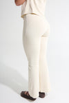 Pantalon bota recta beige claro