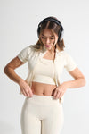 Top tiras beige claro