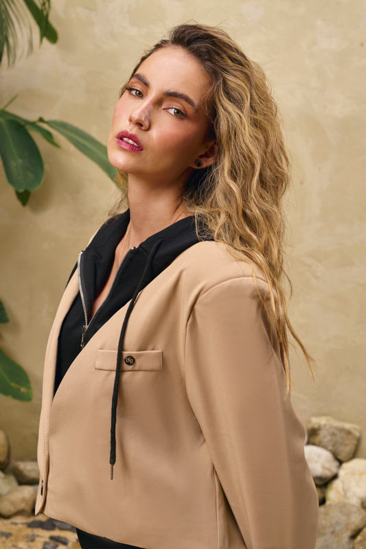 blazer kaki con chompa