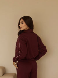 Conjunto set vivos vino para mujer, vista de espalda – Bukuri