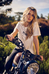 Camiseta apliques blonda manualidad