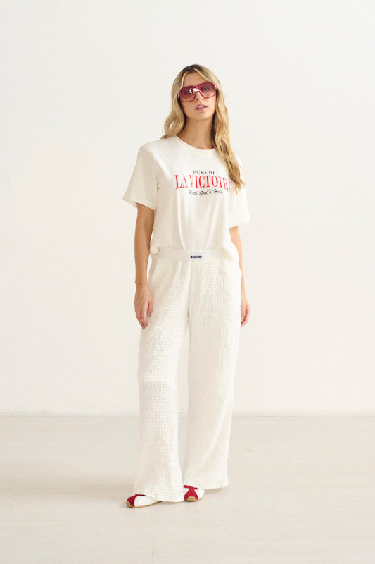 Pantalon textura blanco