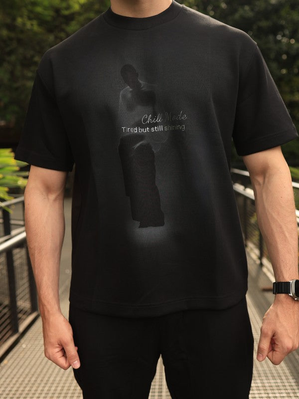 Camiseta Oversize Negra Chill Mode