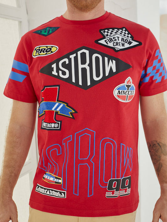 Race style 1strow red T-shirt