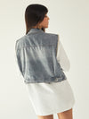 Camiseta Oversized  sobrepuesto chaleco BKR blanco