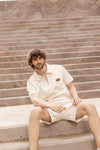 Men's polo set beige