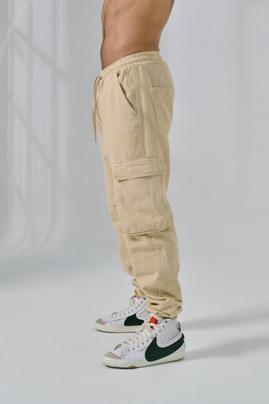 MEN’S JOGGER PANTALÓN CARGO KAKI