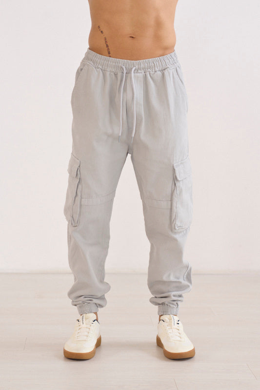 Men's jogger pantalón cargo gris