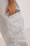 Men's jogger pantalón cargo gris