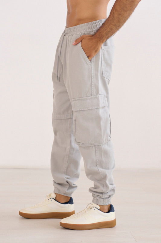 MEN’S JOGGER PANTALÓN CARGO GRIS