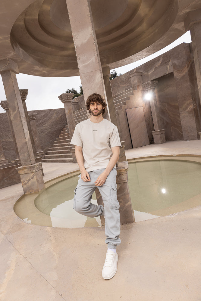 Men's jogger pantalón cargo gris