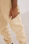 Men's jogger pantalón cargo kaki