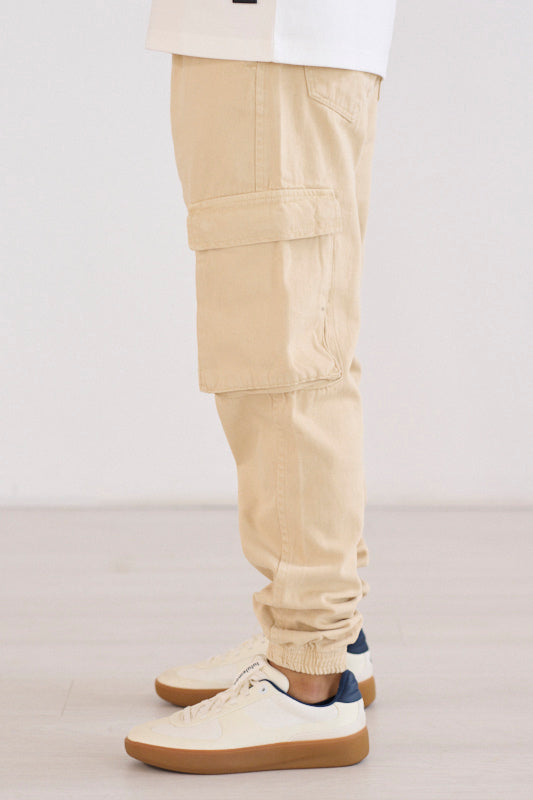 Men's jogger pantalón cargo kaki