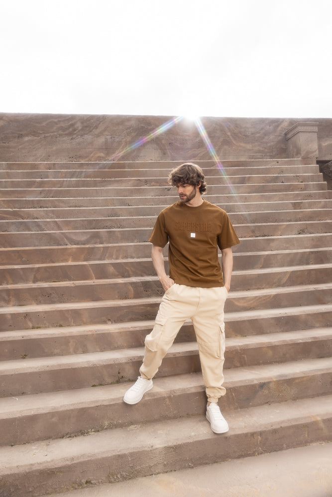 Men's jogger pantalón cargo kaki