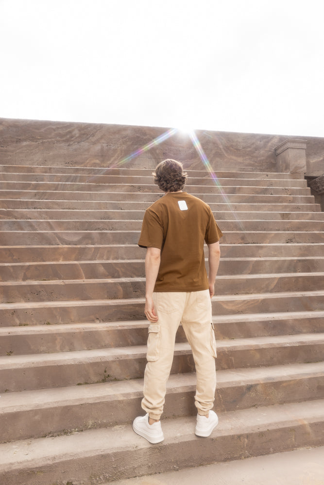 Men's jogger pantalón cargo kaki