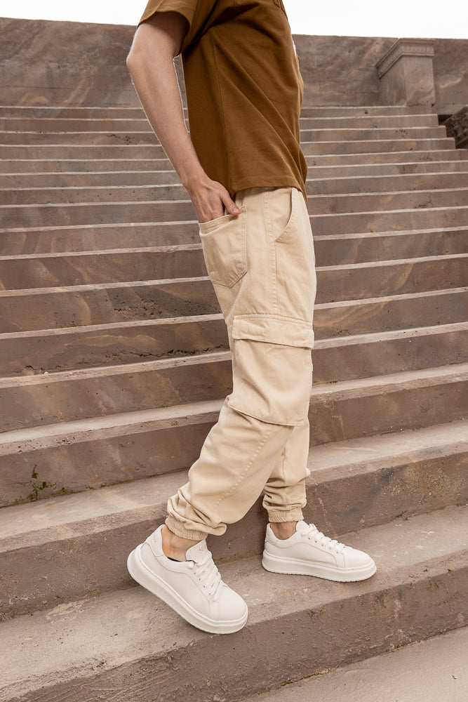 Men's jogger pantalón cargo kaki