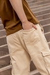 Men's jogger pantalón cargo kaki