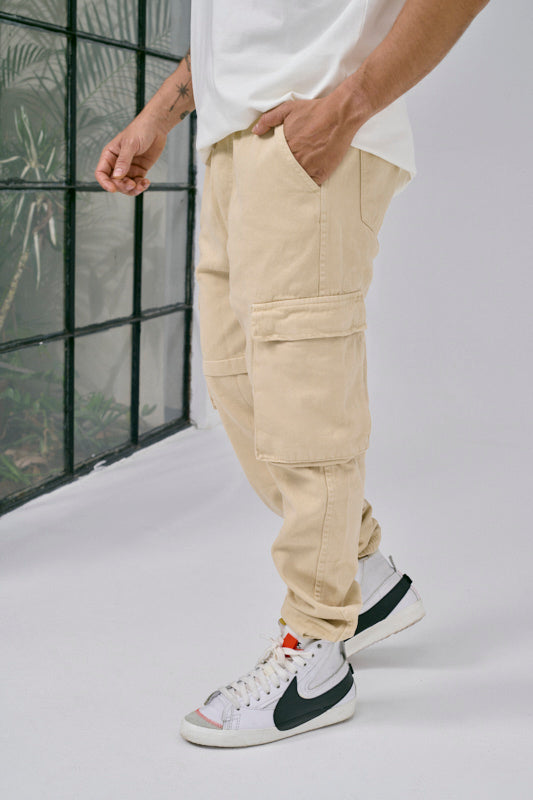 Men's jogger pantalón cargo kaki