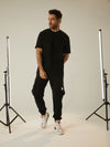 Mens pantalón parachute negro