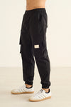 Mens pantalón parachute negro