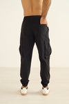 Mens pantalón parachute negro
