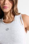 Conjunto gris jaspeado falda