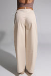 Pantalón dril bolsillo diagonal beige