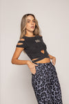 pantalon animal print grises
