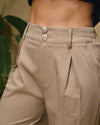 Pantalón clásico bota recta beige