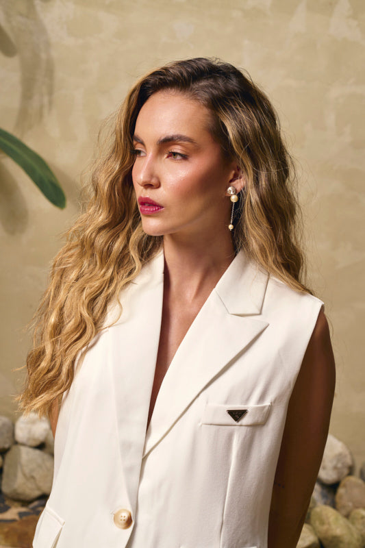 Set chaleco y pantalon sastre blanco