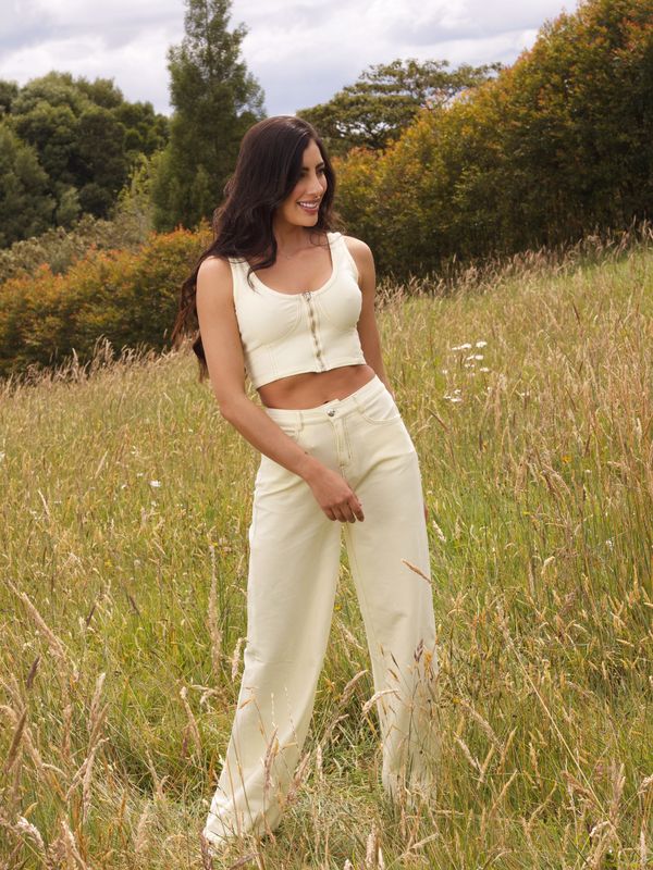 CONJUNTO DENIM STRECH AMARILLO